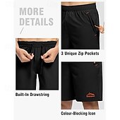 baratos Calções de corrida-Homens calções atléticos Shorts ao ar livre Shorts de Trilha Cintura elástica Bolso Com Zíper Tecido Secagem Rápida Alta elasticidade Comprimento do joelho Ao ar livre Diário Streetwear Esportes Moda