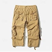 cheap Outdoor-Men's Capri Cargo Shorts Cargo Shorts Shorts Capri Pants Hiking Shorts Leg Drawstring 6 Pocket Plain Comfort Outdoor Daily Going out Fashion Streetwear Black Army Green