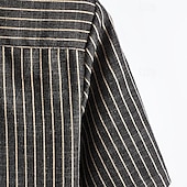 economico camicia da uomo con bottoni-Per uomo Camicia Camicia Estiva Camicia casual Camicia da Spiaggia Camicia con Bottoni Camicie a righe Nero Manica Corta A righe Collo ripiegato Vacanza Camicia hawaiana Abbigliamento Poliestere Moda