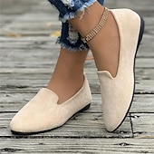 cheap Women&#039;s Slip-Ons &amp; Loafers-Women&#039;s Yellow Suede Slip-On Loafers - Comfortable Casual Flats for Everyday Wear