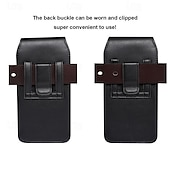 cheap Universal Phone Bags-Men Cellphone Loop Holster Case Belt Waist Bag Props PU Leather Purse Phone Wallet Vintage Belt Mobile Phone Protective Sheath