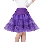 cheap Petticoat-Princess Lolita 1950s Knee Length Petticoat Hoop Skirt Tutu Under Skirt Solid Colored Women&#039;s Bachelorette Party Petticoat