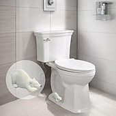 economico Gadget bagno-Tappi per bulloni WC con orso bianco decorativi &amp; Set di graziosi copri bulloni in resina resistente