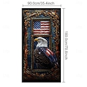 billige Garasje- og dørbanner-4. juli uavhengighetsdag ørner dørdeksler mural dekor dørvev dørgardin dekorasjon bakgrunn dørbanner avtagbar inngangsdør innendørs utendørs hjem rom dekorasjon gårdshus