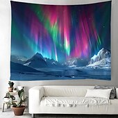 billige landskapsteppe-aurora nordlys hengende billedvev veggkunst stor billedvev veggmaleri dekor fotografi bakteppe teppe gardin hjem soverom stue dekorasjon