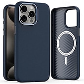Недорогие Чехлы для iPhone-телефон Кейс для Назначение iPhone i16 15 14 Pro Max Plus 13 12 Pro Max Кейс на заднюю панель С Магсейф Поддержка беспроводной зарядки Защита от удара Ретро ТПУ Кожа PU