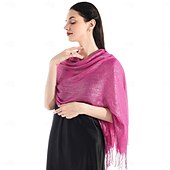 رخيصةأون شالات-شالShawls مشد نسائي أنيق يلمع و يبرق بدون كم بوليستر لفات الزفاف مع لون نقي من أجل مناسب للحفلات للربيع والصيف