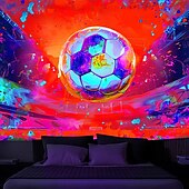 billiga Semestertapeter-uefa euro 2024 blacklight gobeläng uv reaktivt sken i mörkret majestätisk stadion fotboll trippy dimmigt hängande gobeläng väggkonst väggmålning för vardagsrummet sovrum