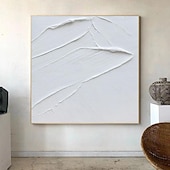 abordables Peintures Abstraites-peint à la main 3d texturé blanc peinture abstraite sur toile 3d texturé art mural boho moderne toile art salon décor pattle couteau peinture à l&#039;huile décor à la maison hôtel pièce d&#039;art