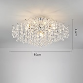 economico Lampadari-lampadario a led 42/50/60/80/100 cm 5/8/10/12/15 lampadina non inclusa finitura elettrolitica cristallo metallo stile moderno contemporaneo camera da letto sala da pranzo mini sospensione 110-240 v
