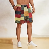 cheap Men's 3D Sweat Shorts-Men's Geometric Color Block Patchwork Shorts Summer Shorts Casual Shorts Mid Waist Fashion Streetwear Designer Casual Daily Holiday Drawstring Pocket Elastic Waist Designer Clothing Apparel