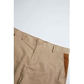 abordables Vacances-Homme Shorts cargo Shorts Shorts en Lin Shorts d'été Patchwork Avec Poches Bloc de Couleur Couleur Pleine Confort Respirant Court Occasionnel Quotidien Extérieur Mode Designer Vert Kaki Non Elastique