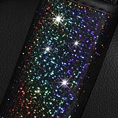 abordables Fundas de asiento para coche-fyautoper 1 Uds. Funda protectora para cinturón de seguridad de coche de cuero dorado con estrellas coloridas, 1 unidad