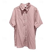 billige skjorte for menn-Herre Skjorte Sommerskjorte Uformell skjorte Strandskjorte Skjorte med knapper Svart Rosa Navyblå Lyseblå Kortermet عادي Aftæpning Feriereise Hawaiisk Klær Polyester Mote Fritid Bekvem