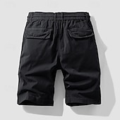 baratos Clássico-Homens Shorts táticos Bermuda Cargo Calção Bolsos Com Cordão Cintura elástica Tecido Vestível Curto Ao ar livre Diário Acampar e Caminhar Moda Clássico Preto Amarelo