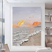 preiswerte Ölgemälde-handgemaltes 3D-Minimalismus-abstraktes Leinwandgemälde, handgemachte tonale Wellenkunst, strukturiertes Berg-Meer-Gemälde, Wandkunst, Wabi-Sabi-Wandkunst, Gemälde für Wohnzimmer, Malerei, stilvolle
