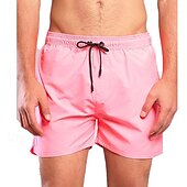 baratos Calções Estilo Casual-Homens Bermuda de Surf Shorts de Natação Calção Justo de Natação Calção Com Cordão Cintura elástica Tecido Conforto Secagem Rápida Curto Feriado Praia Final de semana Moda Casual Branco Rosa