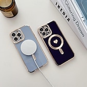 Недорогие Чехлы для iPhone-телефон Кейс для Назначение айфон 16 Айфон 15 Про Макс Плюс iPhone 14 13 12 11 Pro Max Plus Кейс на заднюю панель Поддержка беспроводной зарядки Защита от удара С сердцем ТПУ Покрытие