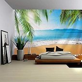 cheap Ocean Beach Tapestry-Sunshine Beach Landscape Hanging Tapestry Wall Art Large Tapestry Mural Decor Photograph Backdrop Blanket Curtain Home Bedroom Living Room Decoration