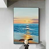 preiswerte Ölgemälde-Ozean Gemälde handgemachte Sonnenaufgang Ozean Gemälde große Leinwand Küste Gemälde Meer Landschaft Gemälde Palette Leben Meereslandschaft Ölgemälde Schlafzimmer Gemälde Wohnkultur Weihnachtsgeschenk