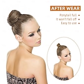 abordables Chignons-extension de chignon pour un chignon instantané avec cordon de serrage - chignons de ballet parfaits avec faux postiches et pinces à chignon chignons princesse Leia
