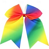 billige Pride-parade des-4 stk pride sløyfe skinnbånd hårløkke trådbånd stor svalehale gradient regnbuebånd hodeplagg