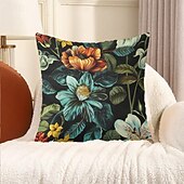 baratos estilo animal-Capa de almofada decorativa com flores vintage, 2 peças, capa de almofada quadrada macia para quarto, sala de estar, sofá, cadeira
