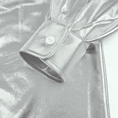 olcso Öltözetek-Fémes Retró 1970-es évek Felszerelések Ing Bell Bottom Pants Férfi Farsangi jelmez Mindszentek napja Farsang Álarcos mulatság Pride Parade Büszkeség hónapja Fancy Party Felnőttek Ing Nadrágok