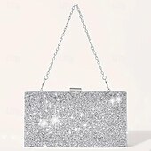 economico Clutch e borsette da sera-Per donna Tracolla Evening Bag Borsa da sera Poliestere 4 pezzi Feste Per eventi Con diamantini Catenina Tinta unica Argento