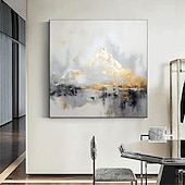 voordelige Olieverfschilderijen-minimalistisch abstract bergschilderij handgeschilderd extra groot landschap folie schilderij muur kunst grijs goud canvas schilderij op canvas grote muur kunst abstract schilderij voor woonkamer