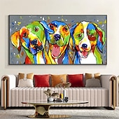 cheap Oil Paintings-Mintura Handmade Abstract Cow Aniaml Oil Paintings On Canvas Wall Art Decoration Modern Cartoon Picture For Home Decor Rolled Frameless Unstretched Painting