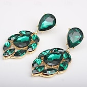 abordables Boucles d&#039;oreilles-Femme Zircon Boucles d&#039;oreille Clou Boucle d&#039;Oreille Pendantes Boucle d&#039;Oreille Créoles Longue Goutte Elégant mode Luxe Romantique Doux Des boucles d&#039;oreilles Bijoux Blanche / Vert Pour Mariage