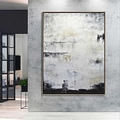 voordelige Olieverfschilderijen-minimalistisch abstract bergschilderij handgeschilderd extra groot landschap folie schilderij muur kunst grijs goud canvas schilderij op canvas grote muur kunst abstract schilderij voor woonkamer