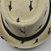 economico Cappello Fedora-Per uomo Cappello del Kentucky Derby Cappello da Sole Cappello da festa Bianco Kaki Cotone Moda Casual Streetwear Quotidiano Pesce Protezione solare Traspirante