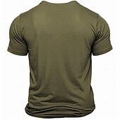 お買い得  メンズグラフィックTシャツ-男性用 笑顔 Tシャツ ティートップ コットン１００％ 半袖 グラフィック シャツ アーミーグリーン 快適なTシャツ ストリート ファッションデザイナーの衣類