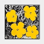 preiswerte Blumen-/Botanische Gemälde-handgemaltes Strukturgemälde auf Leinwand, handgemachtes Ölgemälde, gelbes Blumengemälde, Wandkunst, Gemälde, moderne Kunst, Schlafzimmer-Wanddekoration, Modekunst