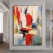 preiswerte Ölgemälde-rot orange großes Gemälde handgemaltes Palettenmesser abstraktes Gemälde Farben abstrakte Wandkunst moderne abstrakte Leinwand große Leinwandkunst Acrylgemälde für Wanddekoration Bild