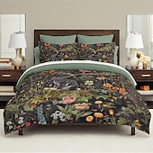 cheap Duvet Cover Sets-Retro Rainforest Rabbit Duvet Cover Set 2-piece Set 3-piece Set Lightweight Soft Short Plush Set Thick Feather Square Bed