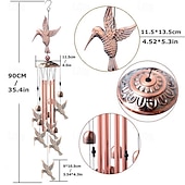 cheap Wall Sculptures-Pure Hand-Made Copper Wind Chimes,Animals Wind Chimes for Outside Clearance Copper Windchimes Outdoors Patio Decor House Warming Gifts Outdoor Wind Chimes Garden Decor for Outside Porch Yard Decoratio