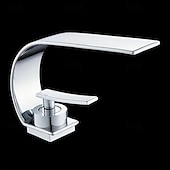 cheap Bathroom Sink Faucets-Bathroom Sink Faucet - Waterfall Electroplated Centerset Single Handle One HoleBath Taps