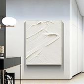 abordables Peintures Abstraites-peint à la main 3d texturé blanc peinture abstraite sur toile 3d texturé art mural boho moderne toile art salon décor pattle couteau peinture à l&#039;huile décor à la maison hôtel pièce d&#039;art