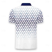 cheap Men's Geometric Polo-Men's Geometric Polo Shirts Golf Shirt Short Sleeve Polo Shirts Collared Shirts Business Casual WorkWear Formal Wear Festival Wear Buttons 3D Print Spring &amp; Summer Blue