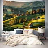 tanie gobelin krajobrazowy-wiejski krajobraz wiszący gobelin sztuka ścienna duży gobelin mural wystrój fotografia tło koc zasłona strona główna sypialnia dekoracja salonu