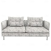 baratos Cobertura de Sofa-Capas de Sofá 100% Algodão Floral Com Estofamento 3 Lugares Com Braços