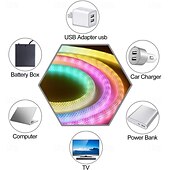 abordables Lampes néon led-bande lumineuse LED tissée étanche ws2811 rgbic tissé silicone néon adressable couleur de rêve bande lumineuse LED USB avec 15 mm éclairage à 360 degrés application de musique Bluetooth sans fil 2,4 g