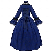 cheap Dresses-Rococo 18th Century Cocktail Dress Dress Cosplay Costume Lady Geometric Ball Gown Fancy Dress Women&#039;s Royal Halloween Carnival Masquerade Party / Evening Prom Carnival of Venice Adults&#039; Dress All