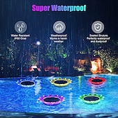 preiswerte Unterwasserlampen-RGB-Schwimmlicht, Solar-LED-Poollicht, wasserdichtes Gartenlicht für den Außenbereich, für Schwimmbad, Teich, Ferienpark, Landschaftsdekoration, 1/2 Stück