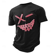 baratos Camiseta gráfica masculina-Homens Letra Corrida de cavalo Camiseta T-shirt 100% Algodão Manga Curta Gráfico Camisa Preto Verde Tropa Azul Escuro Camiseta confortável Rua Esportes Roupas de estilistas