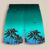 economico Piante e Fiori Tropicali-Per uomo Albero di Cocco Colore sfumato Pantaloncini da mare Pantaloncini da Surf Costume nuoto a pantaloncino Misura del girovita medio Moda Streetwear Designer Casuale Quotidiano Ferie Tasca