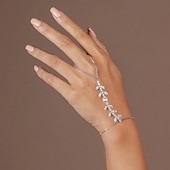 billige Armbånd-Dame Sølv Armbånd Ringarmbånd Klassisk Blad Formet Dyrebar Personalisert Enkel Perle Armbånd Smykker Sølv Til Bryllup Gave Skoleball